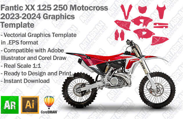 Fantic XX 125 250 MX Motocross 2023 2024 Graphics Template