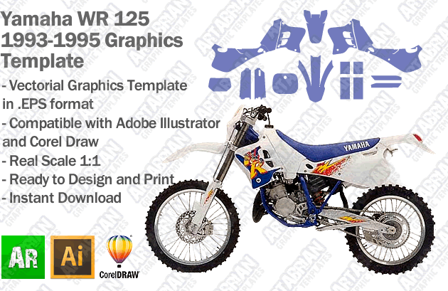 Yamaha WR 125 MX Enduro 1993 1994 1995 Graphics Template