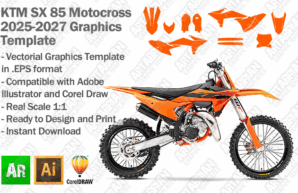 KTM SX 85 MX Motocross 2025 2026 2027 Graphics Template