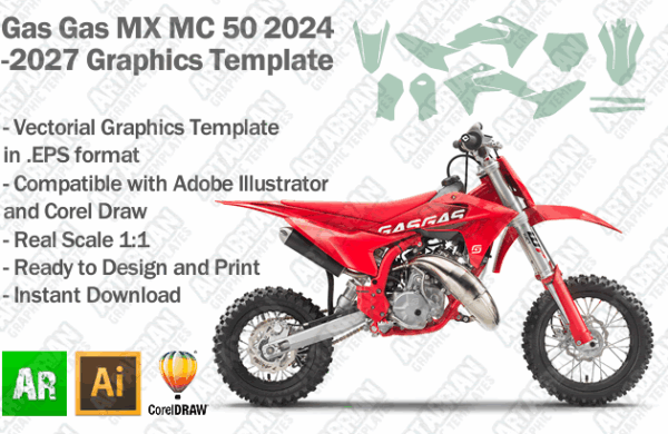 Gas Gas MX Motocross MC 50 2024 2025 2026 2027 Graphics Template
