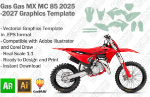 Gas Gas MX Motocross MC 85 2025 2026 2027 Graphics Template