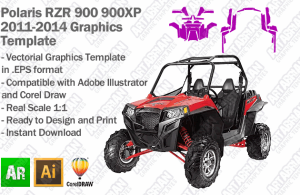 Polaris RZR 900 900XP UTV 2011 2012 2013 2014 Graphics Template