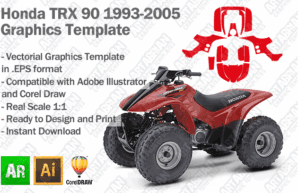 Honda TRX 90 ATV Quad 1993-2005 Graphics Template