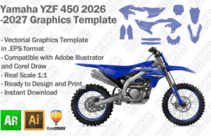 Yamaha YZF 450 MX Motocross 2026 2027 Graphics Template
