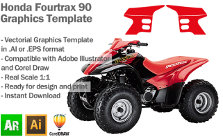 Honda Fourtrax 90 ATV Quad Graphics Template