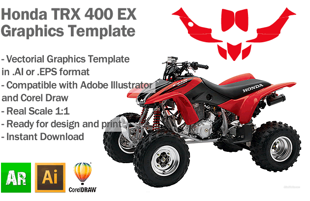 Honda TRX 400 EX ATV Quad Graphics Template