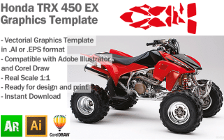 Honda TRX 450 EX ATV Quad Graphics Template