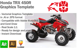 Honda TRX 450R ATV Quad 2005 2006 2007 2008 Graphics Template