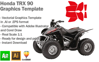 Honda TRX 90 ATV Quad Graphics Template
