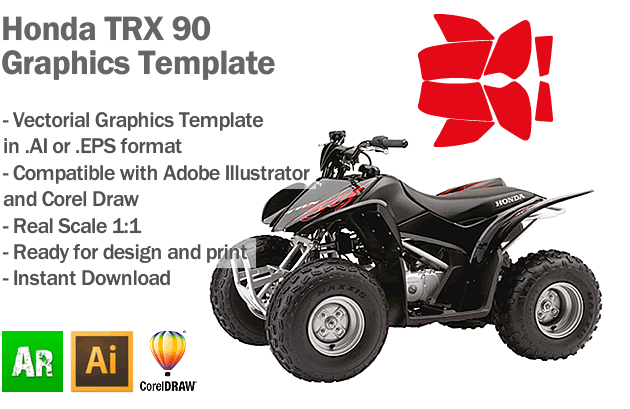 Honda TRX 90 ATV Quad Graphics Template