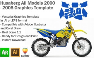 Husaberg Enduro MX Motocross All Models 2000 2001 2002 2003 2004 2005 Graphics Template