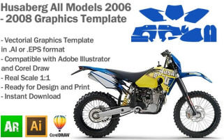 Husaberg Enduro All Models 2006 2007 2008 Graphics Template