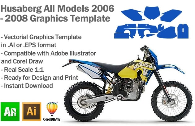 Husaberg Enduro All Models 2006 2007 2008 Graphics Template
