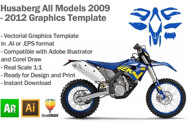 Husaberg Enduro All Models 2009 2010 2011 2012 Graphics Template
