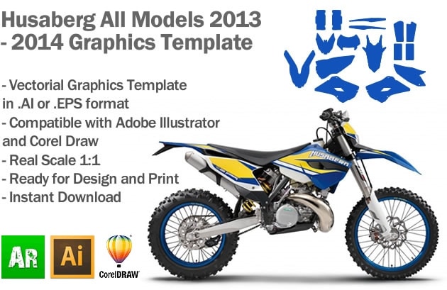 Husaberg Enduro All Models 2013 2014 Graphics Template