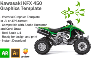 Kawasaki KFX 450 ATV Quad Graphics Template