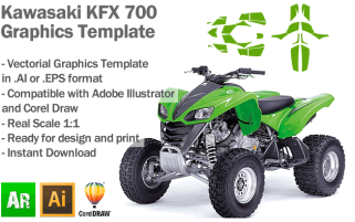 Kawasaki KFX 700 ATV Quad Graphics Template