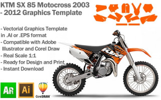 KTM SX 85 MX Motocross 2003 2004 2005 2006 2007 2008 2009 2010 2011 2012 Graphics Template