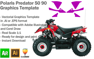 Polaris Predator 50 90 ATV Quad Graphics Template