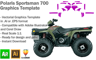 Polaris Sportsman 700 ATV Quad Graphics Template