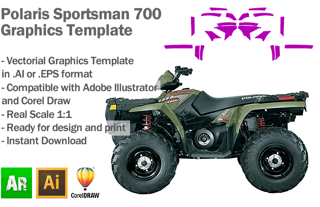 Polaris Sportsman 700 ATV Quad Graphics Template