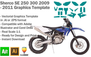 Sherco SE 250 300 Enduro 2009 2010 2011 Graphics Template