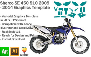 Sherco SE 450 510 Enduro 2009 2010 2011 2012 2013 2014 Graphics Template