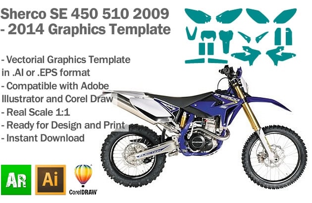 Sherco SE 450 510 Enduro 2009 2010 2011 2012 2013 2014 Graphics Template