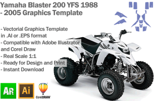 Yamaha Blaster 200 YFS ATV Quad Graphics Template