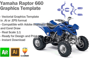 Yamaha Raptor 660 ATV Quad Graphics Template