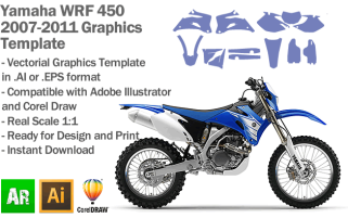 Yamaha WRF 450 Enduro 2007 2008 2009 2010 2011 Graphics Template
