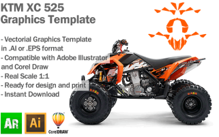 KTM XC 525 ATV Quad Graphics Template