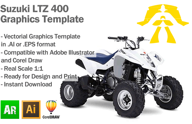 Suzuki LTZ 400 ATV Quad Graphics Template