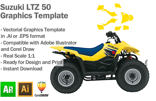 Suzuki LTZ 50 ATV Quad Graphics Template