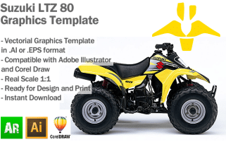 Suzuki LTZ 80 ATV Quad Graphics Template
