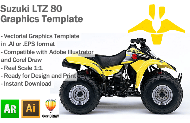 Suzuki LTZ 80 ATV Quad Graphics Template