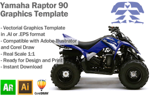 Yamaha Raptor 90 ATV Quad Graphics Template