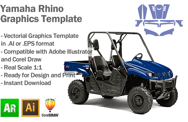 Yamaha Rhino ATV Quad Graphics Template