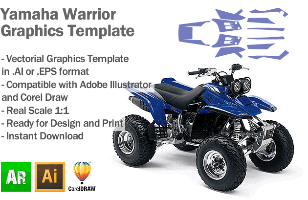 Yamaha Warrior ATV Quad Graphics Template