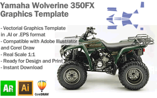 Yamaha Wolverine 350FX ATV Quad 2003 2004 Graphics Template