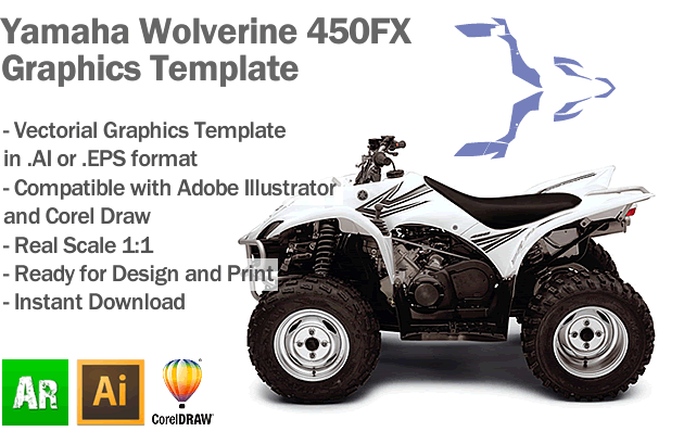 Yamaha Wolverine 450FX ATV Quad 2006 2007 2008 Graphics Template