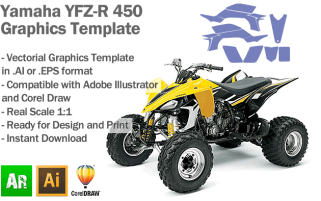 Yamaha YFZ-R 450 ATV Quad 2003 2004 2005 2006 2007 2008 Graphics Template