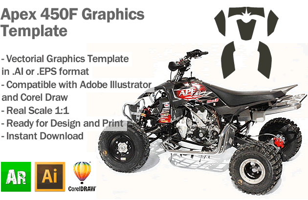 Apex 450F ATV Quad Graphics Template