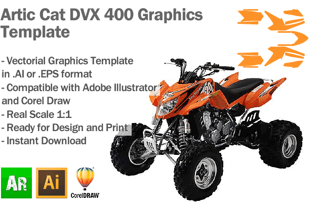 Artic Cat DVX 400 ATV Quad Graphics Template