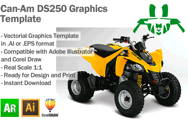 Can-Am DS250 ATV Quad Graphics Template