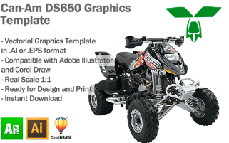 Can-Am DS650 ATV Quad Graphics Template