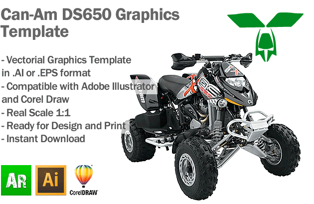 Can-Am DS650 ATV Quad Graphics Template