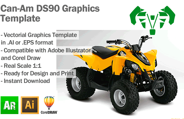 Can-Am DS90 ATV Quad Graphics Template