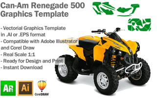 Can-Am Renegade 500 ATV Quad Graphics Template