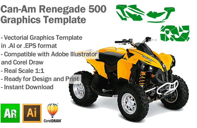 Can-Am Renegade 500 ATV Quad Graphics Template